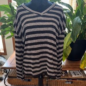 Striped Black and Gray Sweater